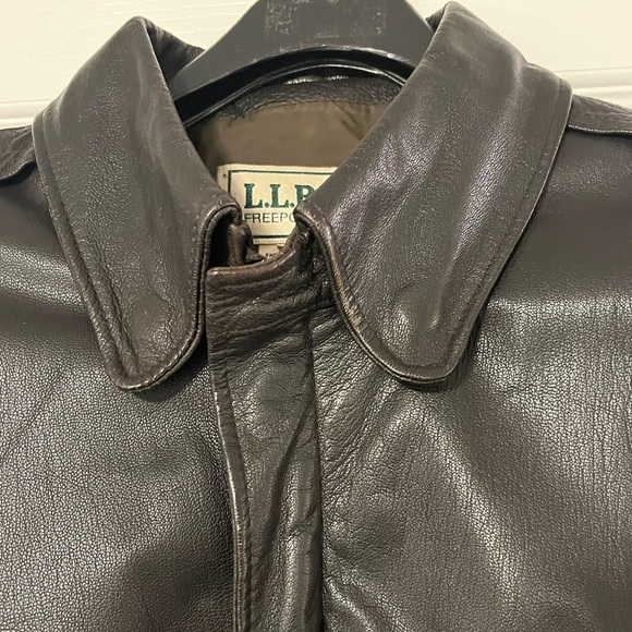 Vintage LL Bean men’s leathered bomber jacket A1 Military G2 flight Size 44 EUC - Picture 3 of 16
